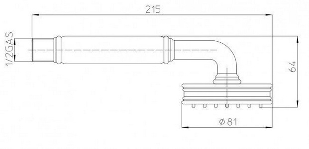 Лейка для душа, ручная, 1 вид струи, (цв.золото), LIBERTY-GOM Bossini ZZ Bossini Универсал B00750 021