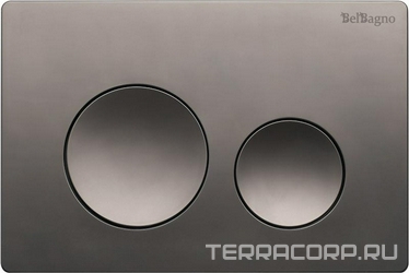 Кнопка двойного смыва для инсталляции подвесного унитаза, только для инстал. арт.BB-101-M.., (цв.оружейная сталь), BelBagno