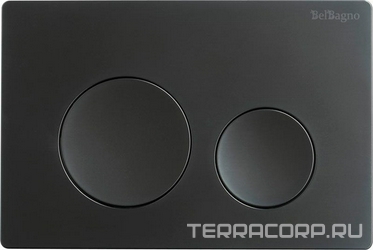 Кнопка двойного смыва для инсталляции подвесного унитаза, только для инстал. арт.BB-101-M.., (цв.черный матовый), BelBagno