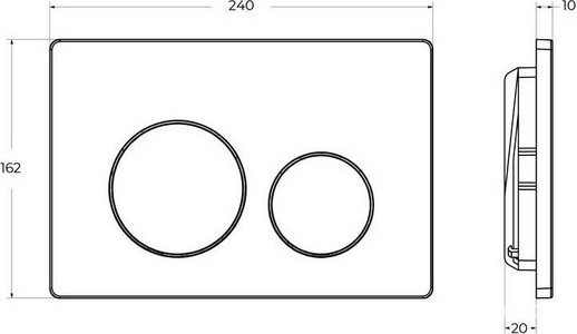 Кнопка двойного смыва для инсталляции подвесного унитаза, только для инстал. арт.BB-101-M.., (цв.белый глянец), BelBagno BelBagno Универсал BB-03C-BL