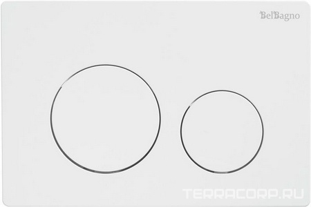 Кнопка двойного смыва для инсталляции подвесного унитаза, только для инстал. арт.BB-101-M.., (цв.белый глянец), BelBagno BelBagno Универсал BB-03C-BL