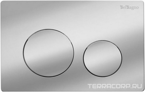 Кнопка двойного смыва для инсталляции подвесного унитаза, только для инстал. арт.BB-101-M.., (цв.хром глянец), BelBagno BelBagno Универсал BB-03C-CRM