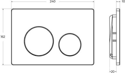Кнопка двойного смыва для инсталляции подвесного унитаза, только для инстал. арт.BB-101-M.., (цв.хром глянец), BelBagno BelBagno Универсал BB-03C-CRM