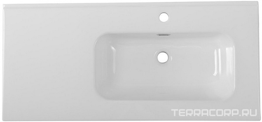 Раковина (ПРОДАЖА ТОЛЬКО С БАЗОЙ ПОД РАК.), чаша справа, 1010х460мм, с 1 отв.д/смесит., с переливом, (керамика, цв.белый), BelBagno ZZ