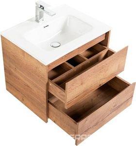 База под раковину подвесная с двумя выкатными ящиками, 610х460х515мм, без раковины, (цв.Rovere Tabacco),  ZZ BelBagno Kraft KRAFT-600-2C-SO-RT