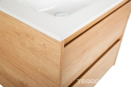 База под раковину подвесная с двумя выкатными ящиками, 610х460х515мм, без раковины, (цв.Rovere Nebrasca Nature),  ZZ BelBagno Kraft KRAFT-600-2C-SO-RNN