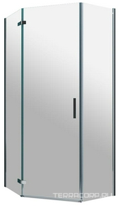 Душевой уголок 1000х1000хh1950мм, пятиугольн., дверь распашнная, петли слева, с 2 неподв. сегментами, (стекло прозрачное 6мм, фурн.цв.хром),  ZZ BelBagno Kraft KRAFT-P-1-100-C-Cr-L