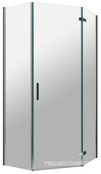 Душевой уголок 1000х1000хh1950мм, пятиугольн., дверь распашнная, петли справа, с 2 неподв. сегментами, (стекло прозрачное 6мм, фурн.цв.хром), Kraft ZZ