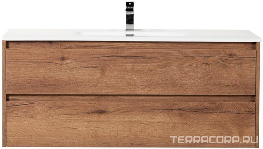 База под раковину на 2 чаши, подвесная с 2 выкатными ящиками 1210х460хh515мм, без раковины, (цв.Rovere Tabacco),  ZZ BelBagno Kraft KRAFT-1200-2C-SO-2-RT