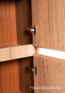 Шкаф подвесной с двумя распашными дверцами, ПЕТЛИ СПРАВА, две полки внутри, 300х330хh1600мм, (цв.Rovere Tabacco),  ZZ BelBagno Kraft KRAFT-1600-2A-SC-RT-R