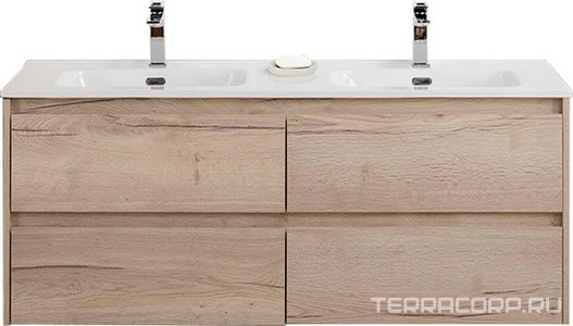 База под раковину подвесная с 4 выкатными ящиками, 1210х455хh500мм, без раковины, (цв.бежевый матовый),  ZZ BelBagno Kraft KRAFT-1200-4C-SO-СO