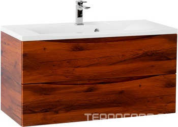 База под раковину подвесная с двумя выкатными ящиками, 1000х445х500мм, (цв. Rovere Cillegio), Marino ZZ