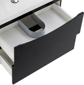 База под раковину подвесная с 2 выкатными ящиками, 696х448хh500мм, без раковины, (цв.Nero Lucido),  ZZ BelBagno Marino MARINO-700-2C-SO-NL-P