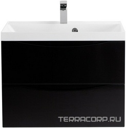 База под раковину подвесная с 2 выкатными ящиками, 696х448хh500мм, без раковины, (цв.Nero Lucido), Marino ZZ