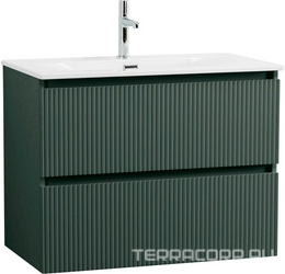 База под раковину подвесная с 2 выкатными ящиками, 800x455x608мм, без раковины, (цв.Еловый Матовый),Uno ZZ