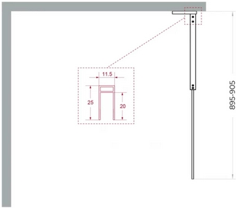 Душевая перегородка 900хh2000мм, правая/левая, (стекло бронза 8мм, поперечный, фурнит. цв.оружейная сталь), Liberta ZZ BelBagno UNO UNO-L-1-TB-90-BR-GM