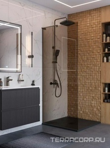 Душевая перегородка 900хh2000мм, правая/левая, (стекло бронза 8мм, поперечный, фурнит. цв.оружейная сталь), Liberta ZZ BelBagno UNO UNO-L-1-TB-90-BR-GM