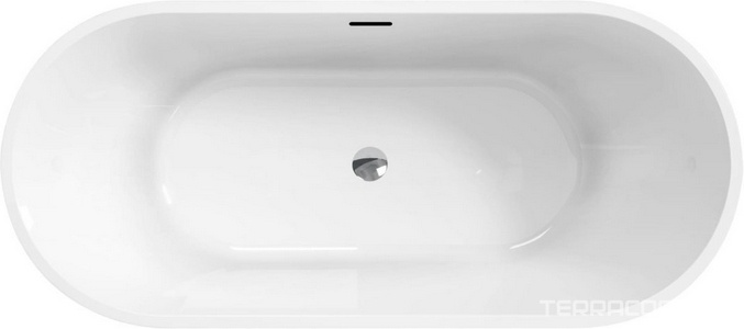 Ванна 1700х750хh580мм, отдельностоящая, интегрированный слив-перелив, донный клапан цв.хром в компл., (акрил цв.белый), Uno ZZ BelBagno UNO BB701-1700-750-K