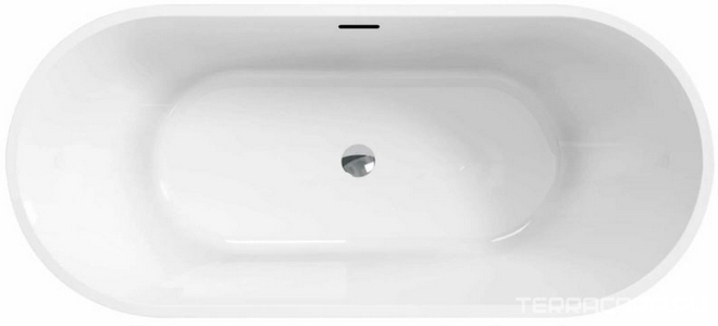 Ванна 1500х730хh580мм, отдельностоящая, интегрированный слив-перелив, донный клапан цв.хром в компл., (акрил цв.белый), Uno ZZ BelBagno UNO BB701-1500-730-K