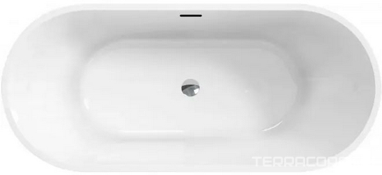 Ванна 1600х730хh580мм, отдельностоящая, интегрированный слив-перелив, донный клапан цв.хром в компл., (акрил цв.белый), Uno ZZ