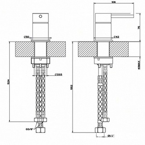 Рычаг удаленного управления, цвет: steel brushed,Gessi 316 ZZ Gessi Flessa 54005 239