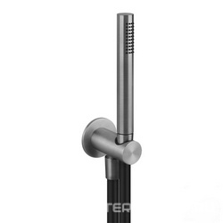 Душевой комплект: лейка, шланг 150см, кронштейн совмещ.с подводом воды, (цв. Steel Brushed), Gessi 316 ZZ Gessi Flessa 54023 239