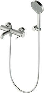 Смеситель для ванны, лейка, шланг, кронштейн в компл., (цв.брашированный никель), SUAVE ZZ Oliveeka Y-LINE OL-639017-BN