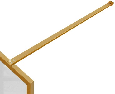 Душевая перегородка 1200хh2000мм, правая/левая, (стекло рифленое 8мм Easy Clean, укорачиваемый кронштейн 1200мм, фурнит.цв.брашир.золото), ZZ Vincea Walk-In VSW-1HP120FLBG