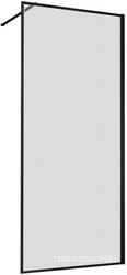 Душевая перегородка 700хh2000мм, правая/левая, (стекло рифленое 8мм Easy Clean, укорачиваемый кронштейн 1200мм, фурнит.цв.черный матовый), Walk-In ZZ