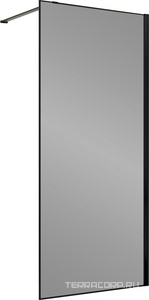 Душевая перегородка 900хh2000мм, правая/левая, (стекло прозрачное 8мм Easy Clean, укорачиваемый кронштейн 1200мм, фурнит.цв.черный матов),  ZZ Vincea Walk-In VSW-1HS900CLB