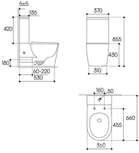 Унитаз-компакт напольный, безободковый, смыв Tornado, с бачком, 630х385мм, сиденье с микролифтом, крепеж в компл, (цв.белый глянц.),  Aqueduto Cone AQDSCONT10