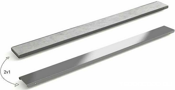 Дренажн.канал 650мм, готов.компл, сифон d50 вых.вбок,60л/мин,затвор(сухой/гидро),мин h монтаж 65мм, 2х стор.решетка цв.стальной/под плитку, Plastbrno DESIGN 4 SZA4650