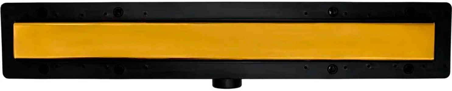 Дренажн.канал 750мм, готов.компл,сифон d50 вых.вбок,60л/мин,затвор(сухой/гидро),мин h монтаж 65мм,2х стор.решетка цв.мат.золото/под плитку,DESIGN4 ZZ Plastbrno DESIGN 4 SZA9750