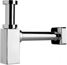 Сифон для раковины, дизайнерский, квадратный, 1 1/4, горизонтальная часть 330мм, (латунь цв.хром), Plastbrno ZZ Plastbrno Универсал EMCR004