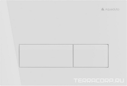 Клавиша двойного смыва для инстал., д/унитаза, (пластик цв.белый глянец), РЕТАНГУЛО Ново/RETANGULO Novo ZZ Aqueduto Retangulo RET0210