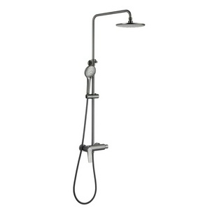 Душевая стойка Tropic LM7002BL, душ. шланг, душ. лейка, держатель д. душа, крючок, крепления, эксцентрики, цв.черный матов, ZZ Lemark Bronx LM3760GM