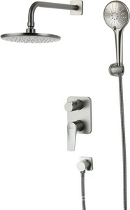 Душевой комплект Lemark  LM3729GM, С ВНУТРЕННЕЙ ЧАСТЬЮ, смеситель, верхний душ,  настенный держатель, цв.графит, ZZ Lemark Bronx LM3729GM