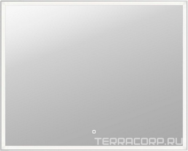 Зеркало прямоугольное, 80*100 см, LED-подвестка, сенсорный выключатель с диммером, алюминиемый профиль, универсальный монтаж AVS Люцерн 815-OR80100/LED/S-M/Al