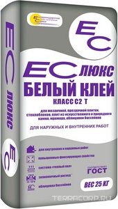  белый клей 25 кг,  ( под заказ кратно поддонам) Екатеринодарские смеси ЕС Люкс ЕС LBK/25