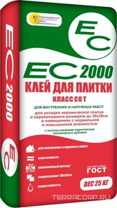 Клей д/плитки ЕС 2000, 25кг (54 шт/поддон) Екатеринодарские смеси EC 2000 ЕС2000/25