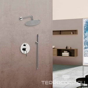 Душевой к-т: смеситель встр.в стену, верхний душ 255х255мм, ручн.душ, шланг, кронштейн совмещ. со шланг.подсоед., (цв.хром),  ZZ Vincea Desire VSFW-1D1CH