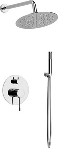 Душевой к-т: смеситель встр.в стену, верхний душ 255х255мм, ручн.душ, шланг, кронштейн совмещ. со шланг.подсоед., (цв.хром),  ZZ Vincea Desire VSFW-1D1CH