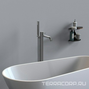 Смеситель для ванны, напольный, душевая лейка, шланг в компл., (цв.вороненая сталь),  ZZ Vincea Desire VTF-1DGM