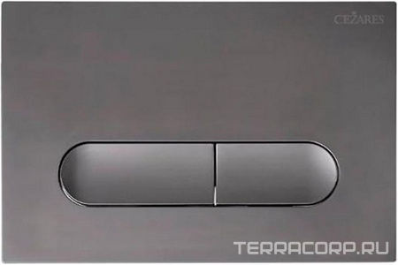 Кнопка двойного смыва для инсталляции подвесного унитаза, только для инстал. арт.BB-101-M.., (цв.оружейная сталь),  ZZ Cezares Liner LINER-BTN-GM
