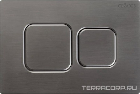 Кнопка двойного смыва для инсталляции подвесного унитаза, только для инстал. арт.CZR-201-P.., (цв.оружейная сталь), PNEUMATIC ZZ Cezares Liner PN2-BTN-GM