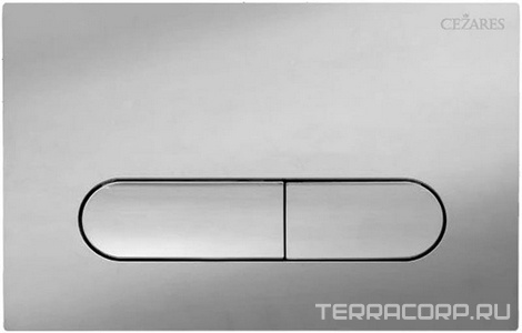 Кнопка двойного смыва для инсталляции подвесного унитаза, только для инстал. арт.BB-101-M.., (цв.хром глянцевый),  ZZ Cezares Liner LINER-BTN-01