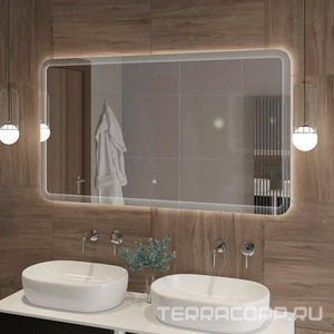 Зеркало 1400x800x30мм, с лазерной гравировкой, контурной подсветкой и сенсорным выключателем, 12V, 220-240V, Cezares ZZ Cezares Универсал CZR-SPC-DUET-1400-800-LED-TCH