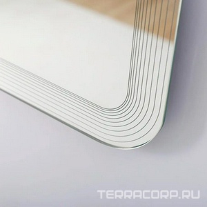 Зеркало 1400x800x30мм, с лазерной гравировкой, контурной подсветкой и сенсорным выключателем, 12V, 220-240V, Cezares ZZ Cezares Универсал CZR-SPC-DUET-1400-800-LED-TCH