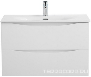 База под раковину подвесная с 2 выкатными ящиками, 696x390x500мм, без раковины, (цв.Bianco Lucido), Marino-Cer-Mini ZZ