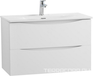 База под раковину подвесная с 2 выкатными ящиками, 796x390x500мм, без раковины, (цв.Bianco Opaco), Marino-Cer-Mini ZZ